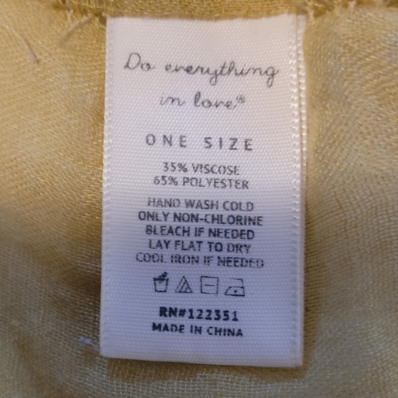 Anthropologie Do Everything in Love Mustard Embroidered Poncho - Picture 7 of 7